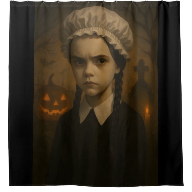 Rideaux De Douche Cortina de ducha Halloween: Wednesday Addams  (Devant)