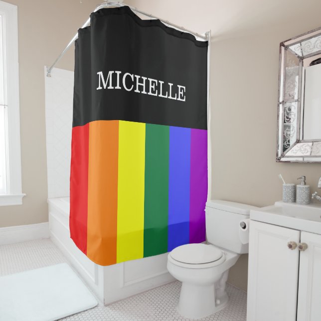Rideaux De Douche Cortina para Banheiro Orgulho Gay Rainbow (En situation)