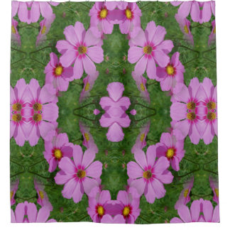 Rideaux De Douche Cosmos rose Fleurs de marguerite Abstraite Nature