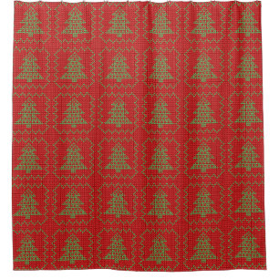 Rideaux De Douche Cosy sapin de Noël affreux pull à damiers motif