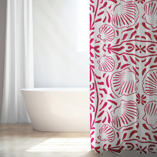 Rideaux De Douche Côte Rouge Sheashell Coral Modern Beach House
