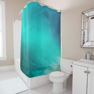 Rideaux De Douche Côte Turquoise bleu Aqua Aquarelle blanche Abstrai