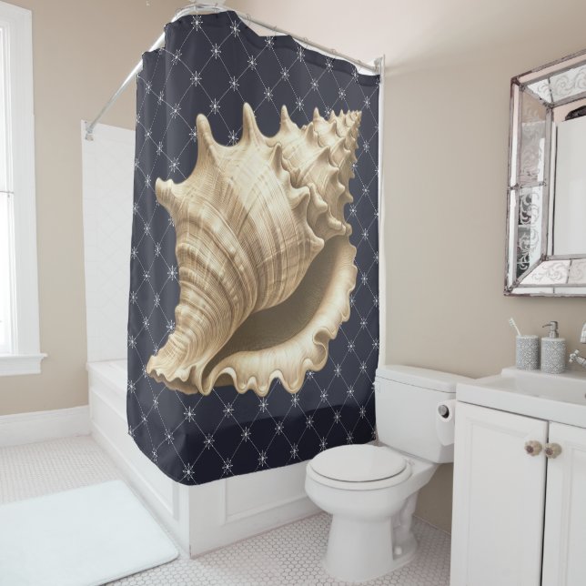 Rideaux De Douche Coteau/plage/coquillage nautique (En situation)