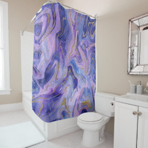 Rideaux De Douche Coton Filé Éthéré Marbré Aquarelle Fantastique