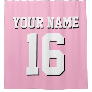 Rideaux De Douche Cotton Candy Rose White Sports Jersey Team Jersey