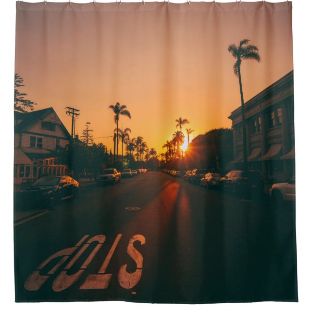 Rideaux De Douche Coucher de soleil à l'horizon (Devant)