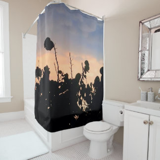 Rideaux De Douche Coucher de soleil en dentelle noire