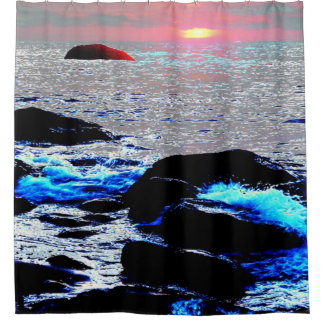 Rideaux De Douche Coucher de soleil sur la mer.....