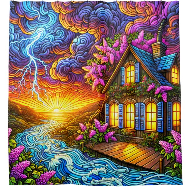 Rideaux De Douche Coucher du soleil (Devant)