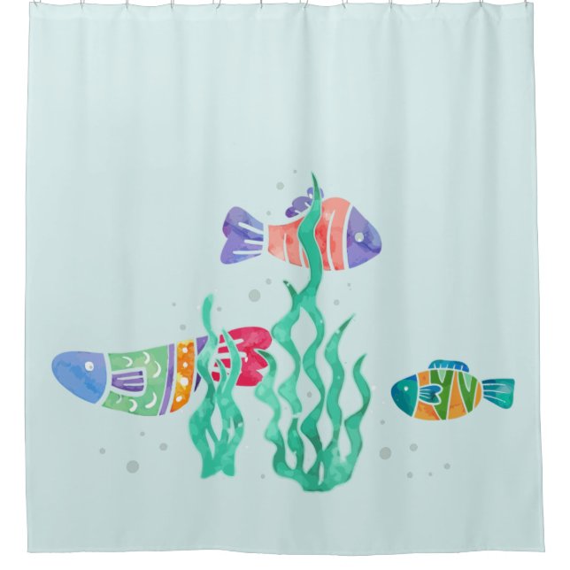 Rideaux De Douche Couleur Arrière - plan personnalisée Aquarelle Poi (Devant)