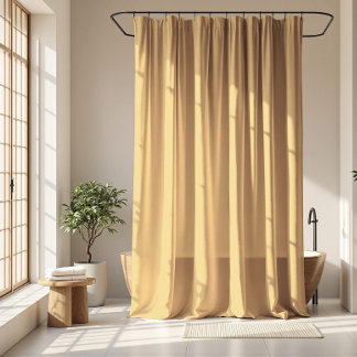 Rideaux De Douche Couleur Crème au Beurre Minimaliste Jaune Pâle Pas