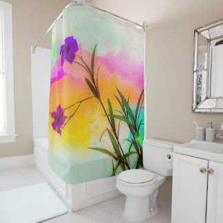Rideaux De Douche Couleur d'amour des pétunias mexicains