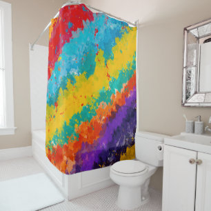 Rideaux De Douche Couleur de peinture de Fiesta éclaboussure de coul