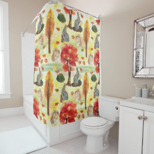 Rideaux De Douche Couleur d'eau du lapin de bois