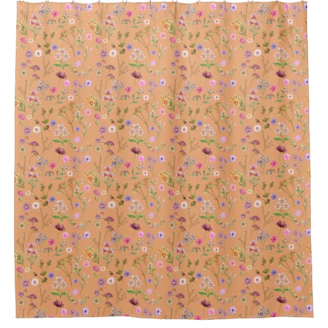 Rideaux De Douche couleur motif-rose, pourpre, vert-vert (Devant)