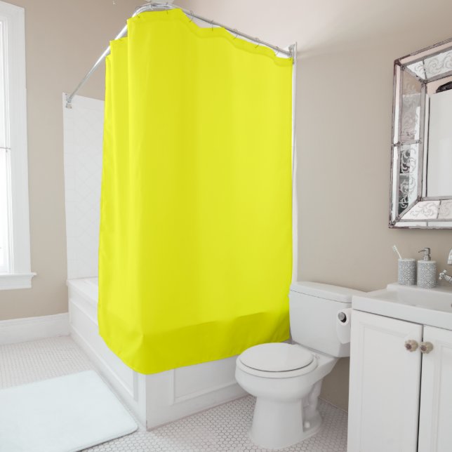 Rideaux De Douche Couleur uni jaune néon (En situation)
