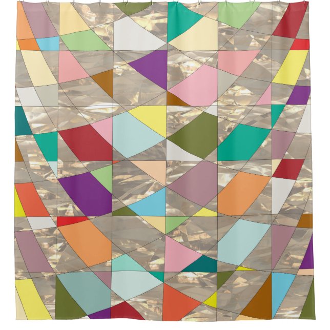 Rideaux De Douche Couleurs Abstraites or (Devant)