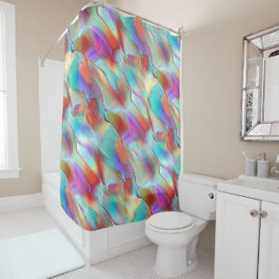 Rideaux De Douche Couleurs arc-en-ciel dans la roche perchée virtuel