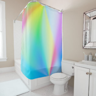 Rideaux De Douche Couleurs arc-en-ciel pastel iridescent modernes