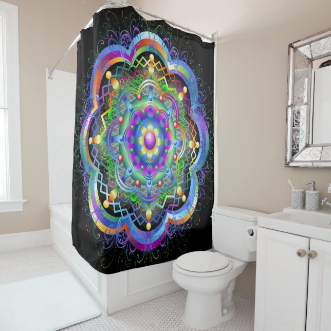 Rideaux De Douche Couleurs de l'Univers Mandala (En situation)