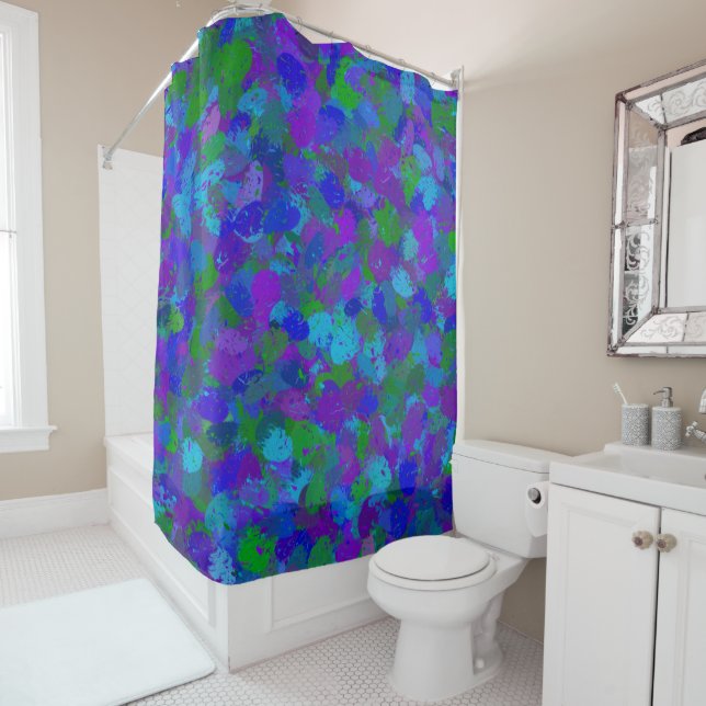 Rideaux De Douche Couleurs de paon 4755 (En situation)