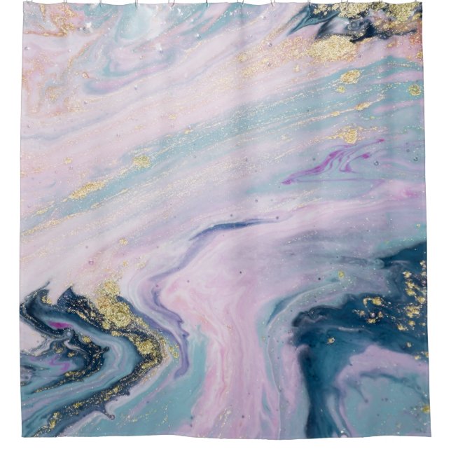 Rideaux De Douche Couleurs pastel marbrées, arrière - plan de luxe. (Devant)