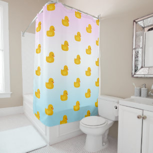 Rideaux De Douche Coupe bleu motif jaune arc-en-ciel