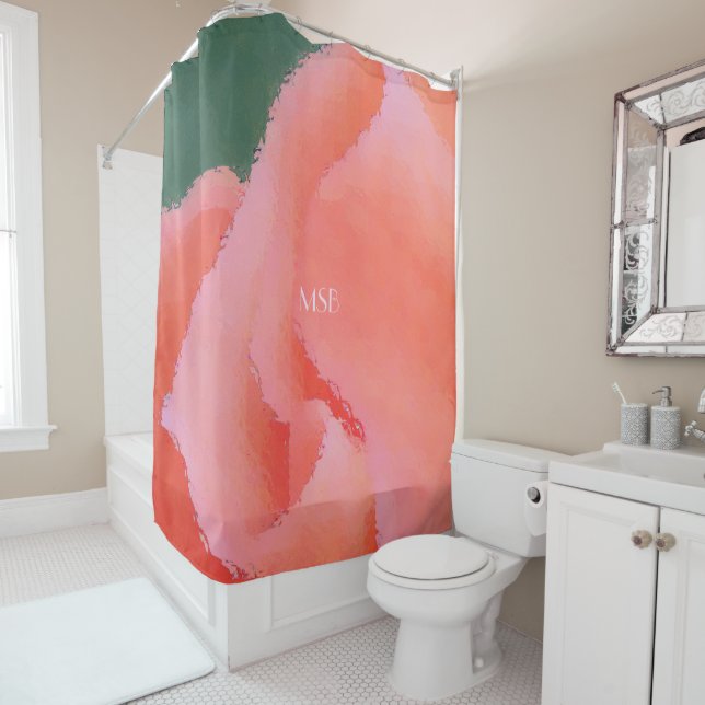 Rideaux De Douche Courbes et plis de saumon (En situation)