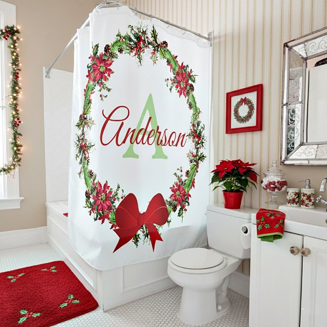 Rideaux De Douche Couronne de Noël personnalisée  (Créateur téléchargé)