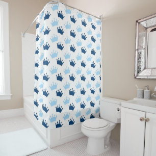 Rideaux De Douche Couronnes royales bleues Conte de fées du prince L