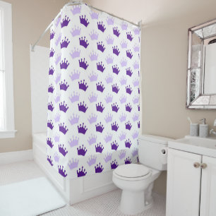 Rideaux De Douche Couronnes royales violettes Conte de fées du princ