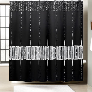 Rideaux De Douche Coussin de douche Classé Noir et Blanc Style 1