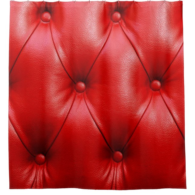 Rideaux De Douche Coussin rouge texture cuir (Devant)