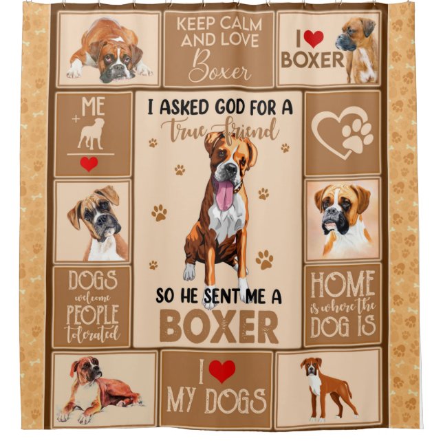 Rideaux De Douche Couverture de chien de boîte personnalisée, (Devant)