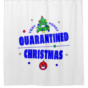 Rideaux De Douche covid merry christmas tree lock-down quarantaine