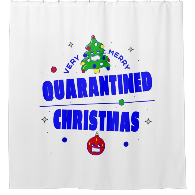 Rideaux De Douche covid merry christmas tree lock-down quarantaine (Devant)