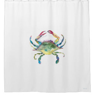 Rideaux De Douche Crabe bleu aquarelle