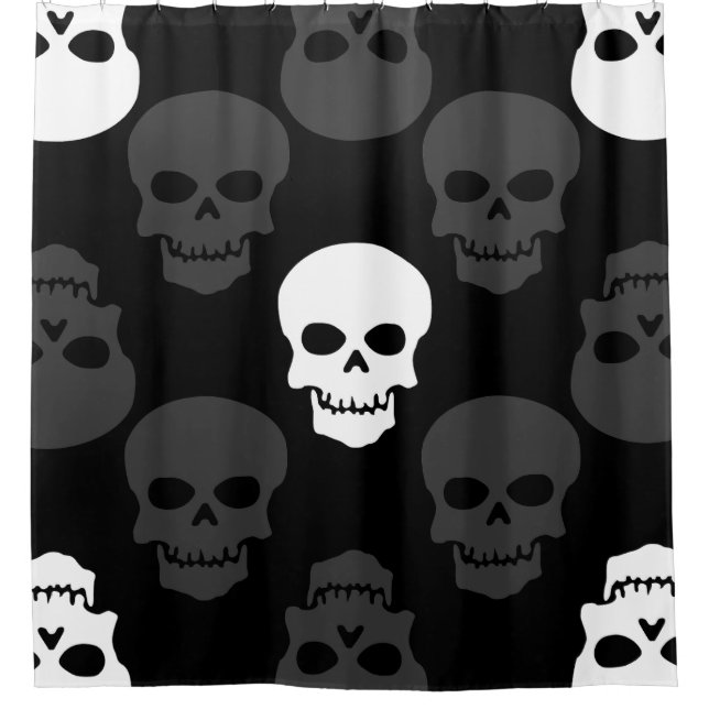 Rideaux De Douche crâne d'Halloween gothique horreur effrayant sinis (Devant)