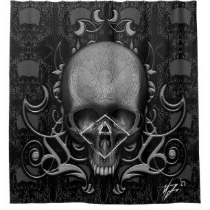 Rideaux De Douche crâne Motif floral