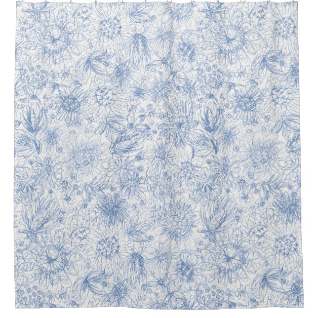 Rideaux De Douche Crayon de Couleur Floral (Devant)