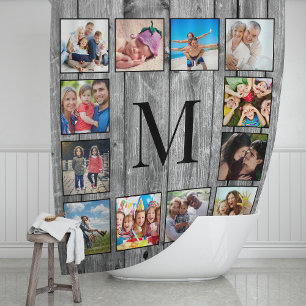 Rideaux De Douche Create Your Custom Photo Collage Rustic Farmhouse