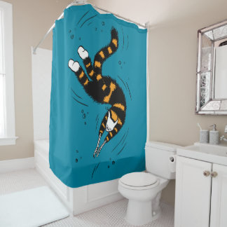 Rideaux De Douche Créature amusante des chats Squelette Mains Nager