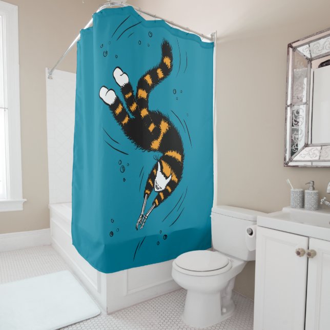 Rideaux De Douche Créature amusante des chats Squelette Mains Nager  (En situation)
