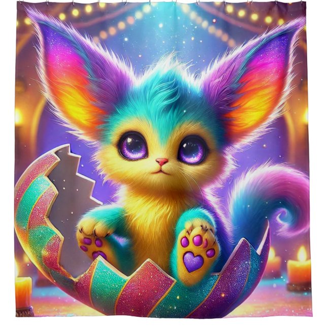 Rideaux De Douche Créature mignonne (Devant)