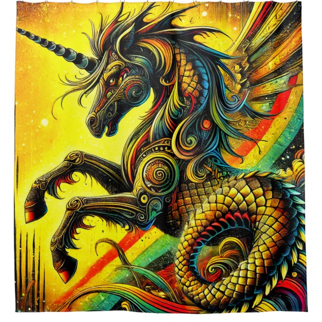 Rideaux De Douche Créature Unicorne (Devant)