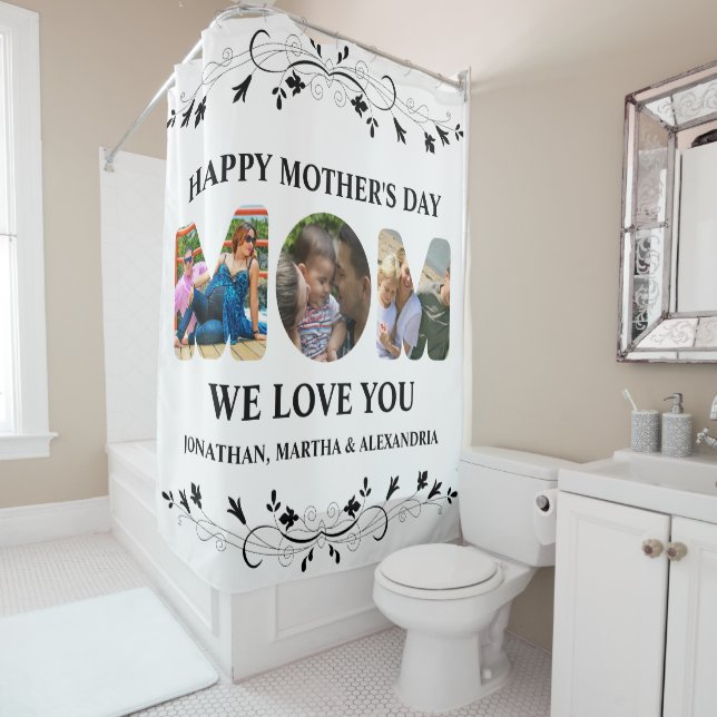 Rideaux De Douche Créez votre propre collage photo 3 Happy Mothers d (En situation)
