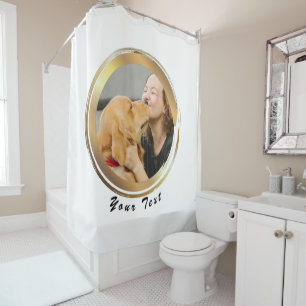 Rideaux De Douche Créez votre propre photo de chien du cercle d'or