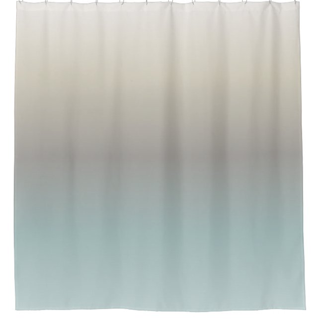 Rideaux De Douche Crème Turquoise Taupe Dégradé minimal (Devant)