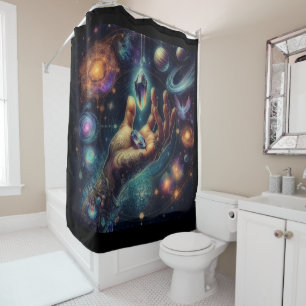 Rideaux De Douche Cristal céleste dans la galaxie Spacy de la paume