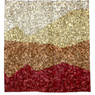 Rideaux De Douche Cristaux dans Earthtones, couches
